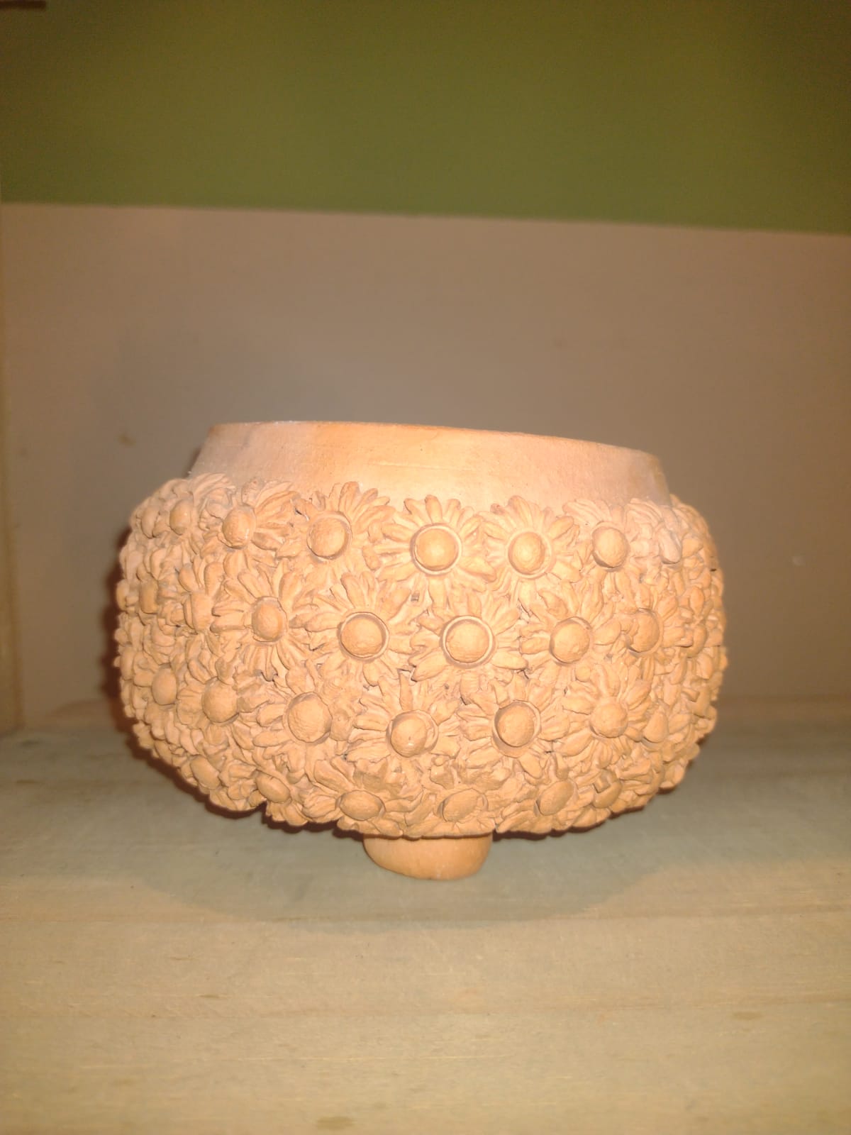 VASO MINI FLORIDO MARROM PEZINHO
